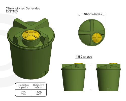 Estanque 1300 lts + kit bomba 0,5 hp