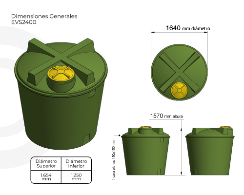 Estanque 2400 lts + kit bomba 0,5 hp