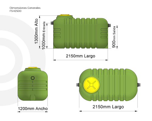 Combo fosa séptica 2500 lts. (hasta 8 personas)