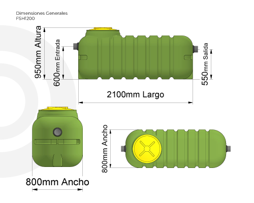 Combo fosa séptica 1200 lts. (hasta 4 personas)