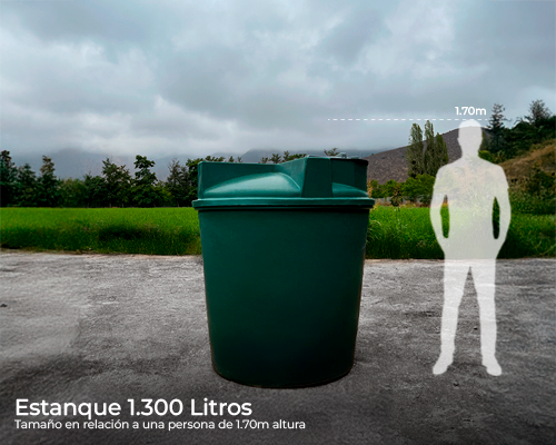 Estanque vertical extra reforzado 1300 lts