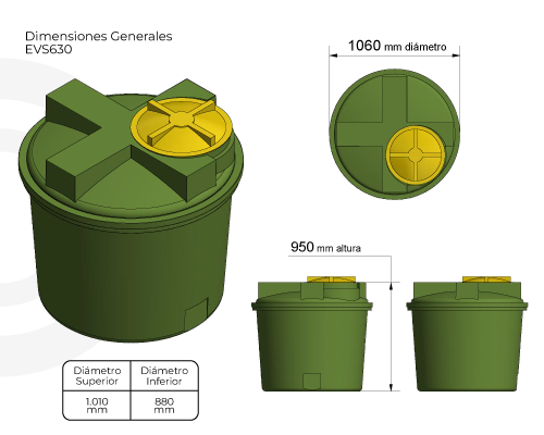 Estanque vertical estandar 630 lts