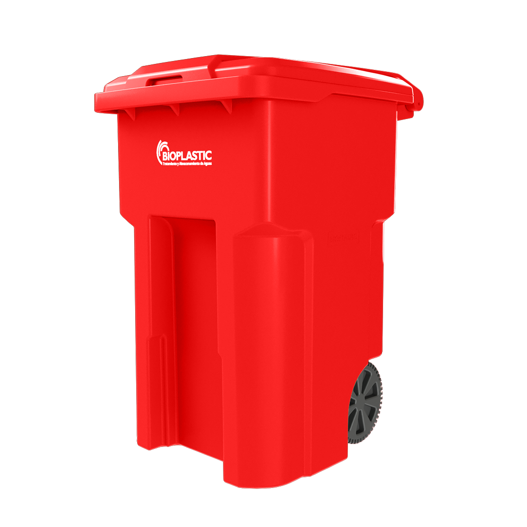 Contenedor de basura rojo  360 litros