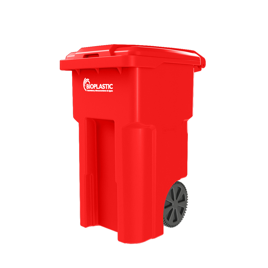 Contenedor de basura rojo 180 litros
