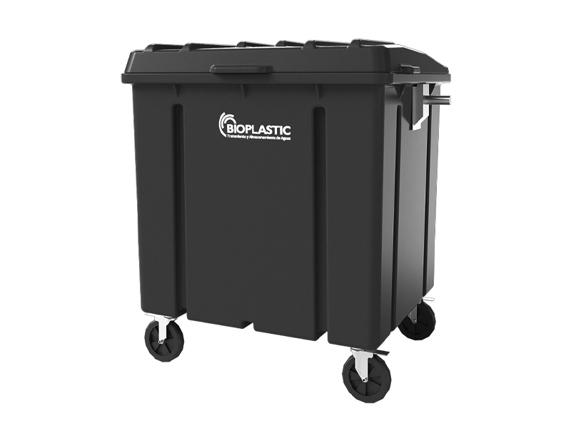 Contenedor de basura negro 1100 litros