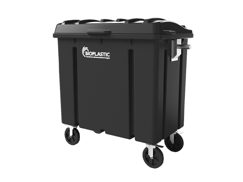 Contenedor de basura negro 660 litros