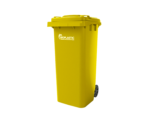 Contenedor de basura amarillo  120 litros